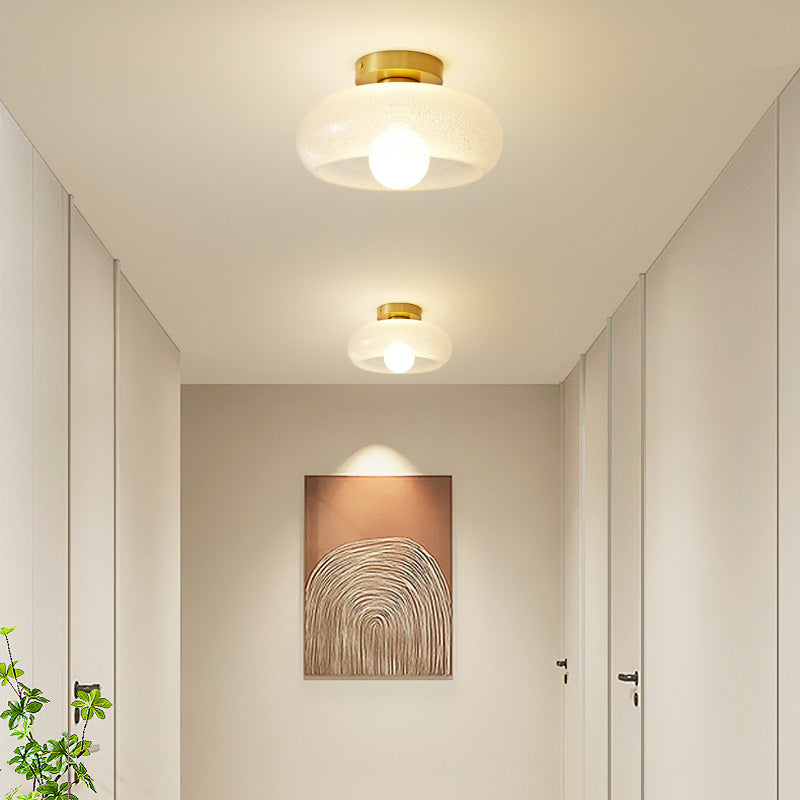 Nøordka Light Ceiling Light Fixtures Cream Glass Flush-Mount Ceiling Light