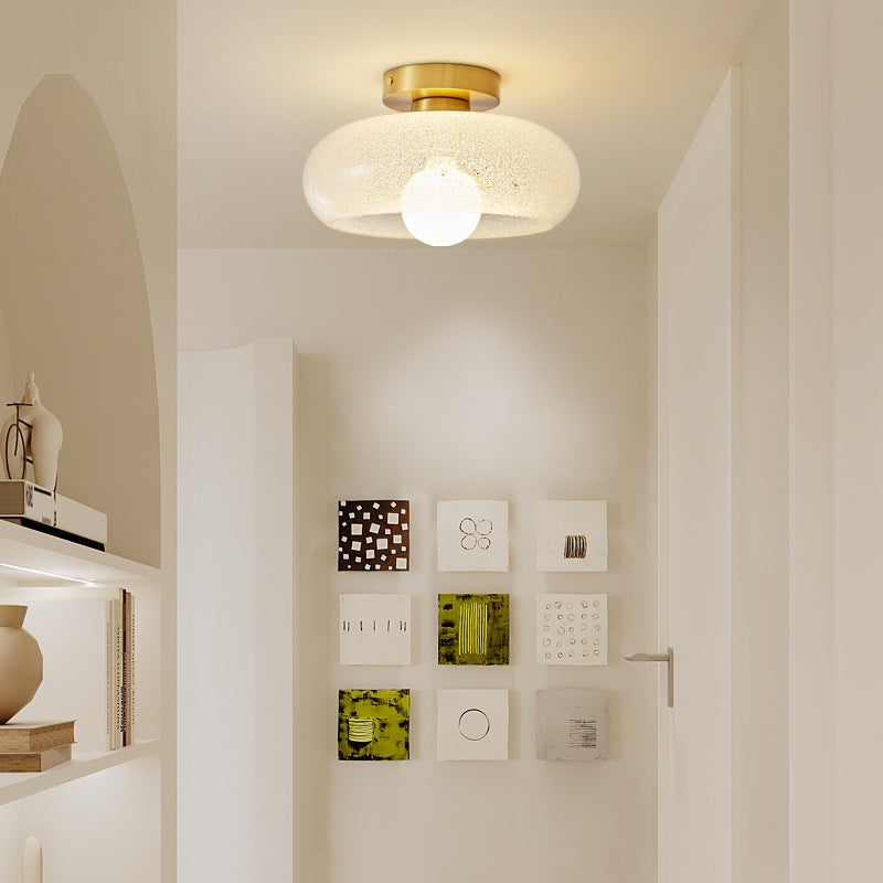 Nøordka Light Ceiling Light Fixtures Cream Glass Flush-Mount Ceiling Light