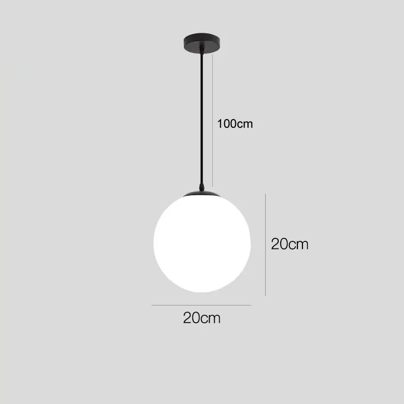 Nøordka Light Ceiling Light Fixtures Diameter 20cm / Warm White Contemporary Round Glass Ball Pendant Light Fixture