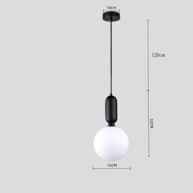 Nøordka Light Ceiling Light Fixtures E style Black / Warm White Nordic Circular Globe Pendant Light Fixture