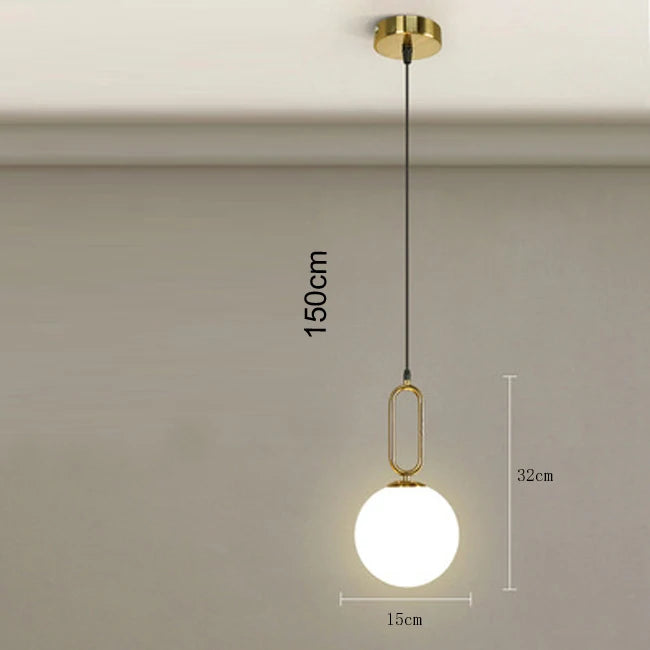 Nøordka Light Ceiling Light Fixtures F gold / Warm White Contemporary Round Glass Ball Pendant Light Fixture