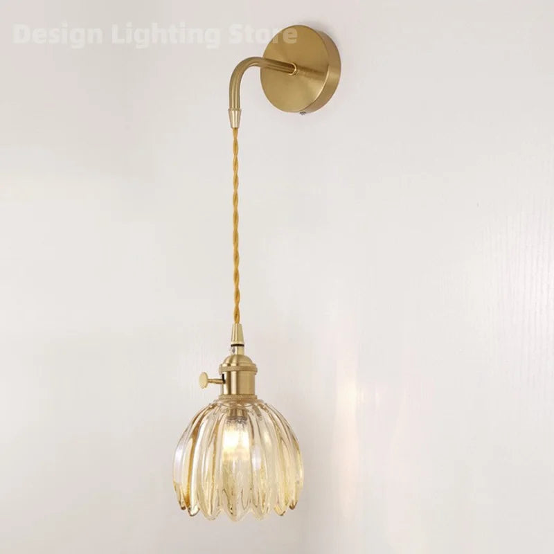 Nøordka Light Ceiling Light Fixtures F Retro Glass Luster Patterned Pendant Light Fixture