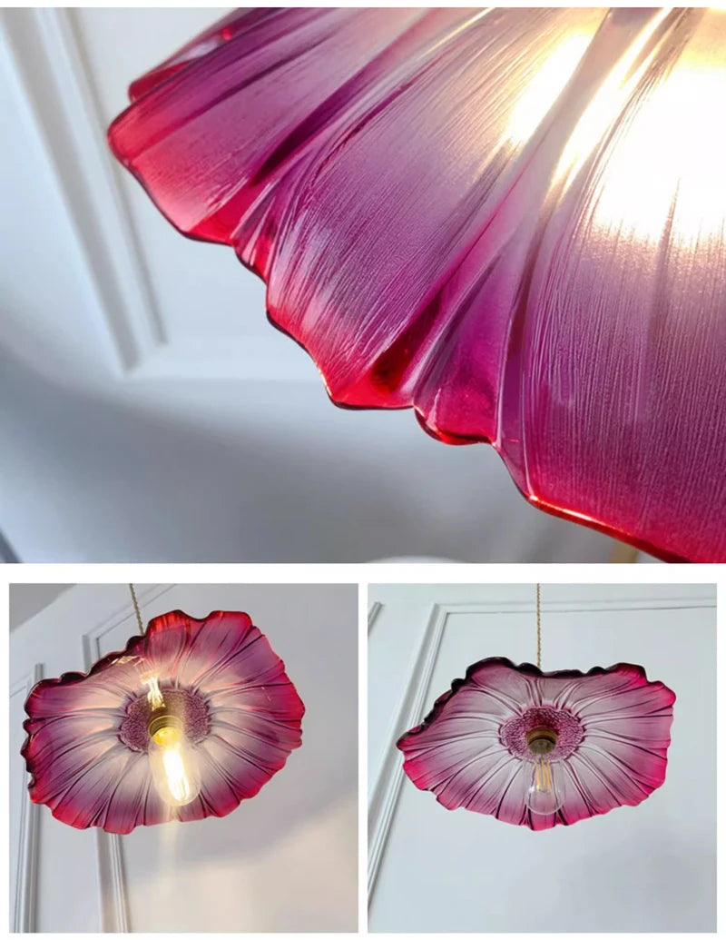 Nøordka Light Ceiling Light Fixtures Floral Glass Flush Mount Ceiling Light Fixture