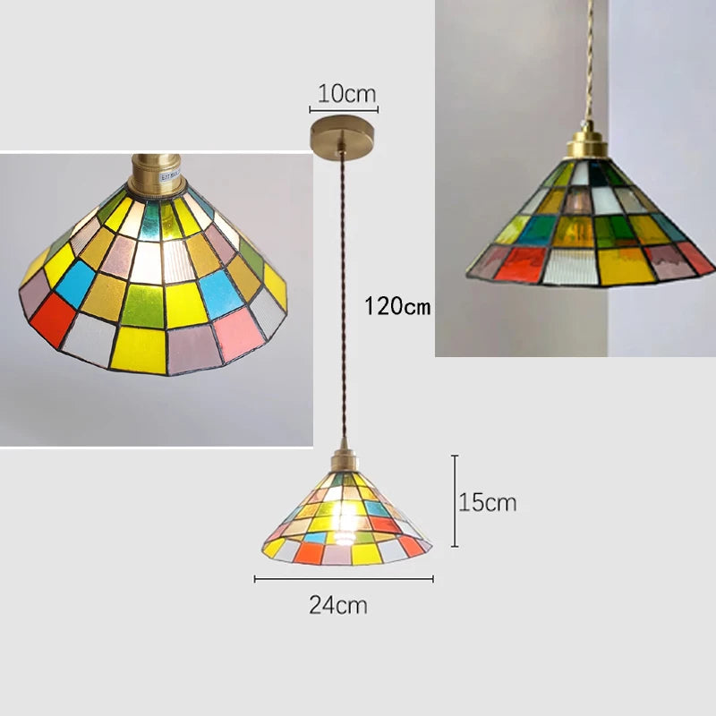 Nøordka Light Ceiling Light Fixtures G Color Tiffany Glass Industrial Loft Pendant Light Fixture
