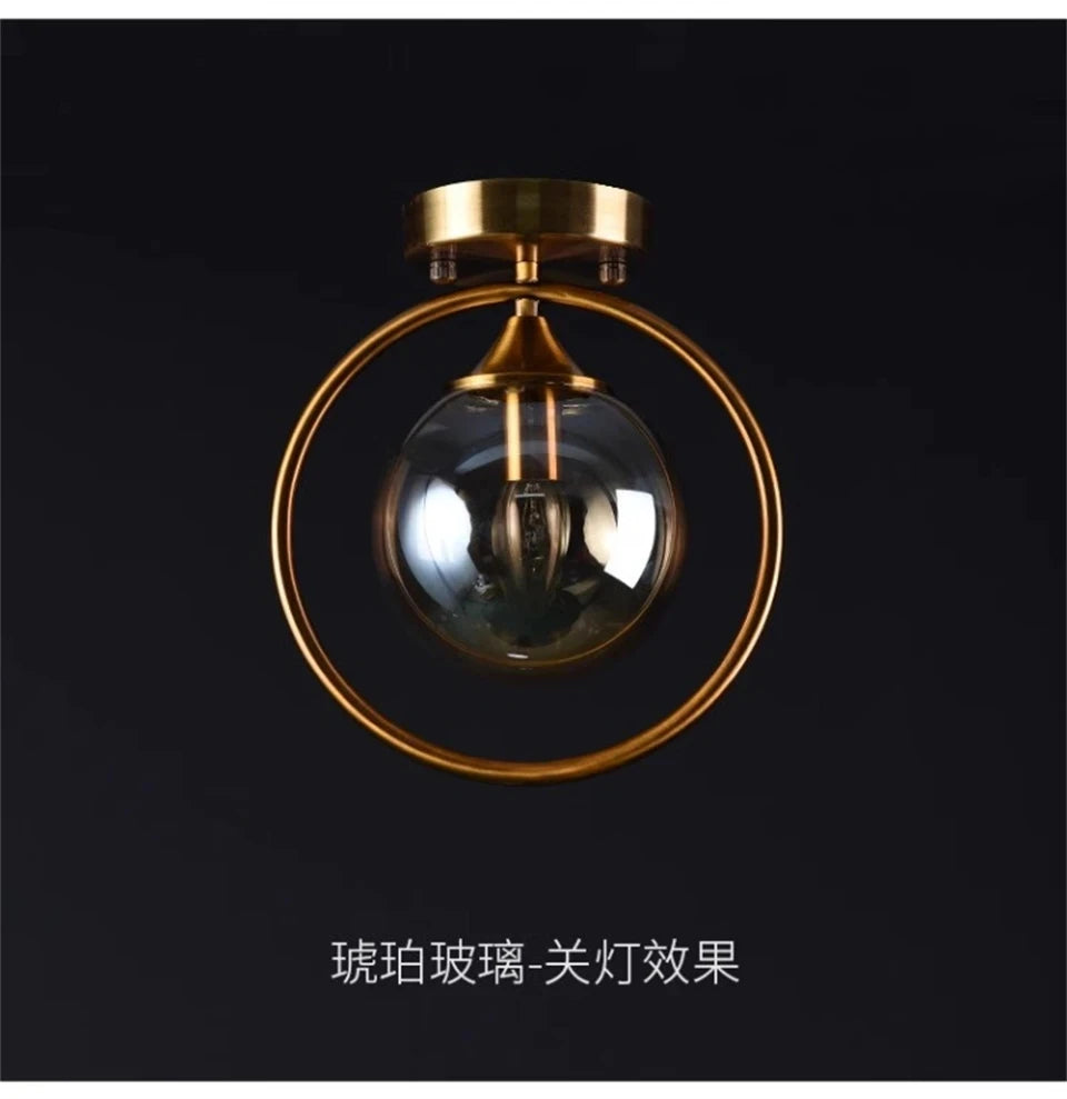 Nøordka Light Ceiling Light Fixtures Glass Globe Flush-Mount Ceiling Light Fixture