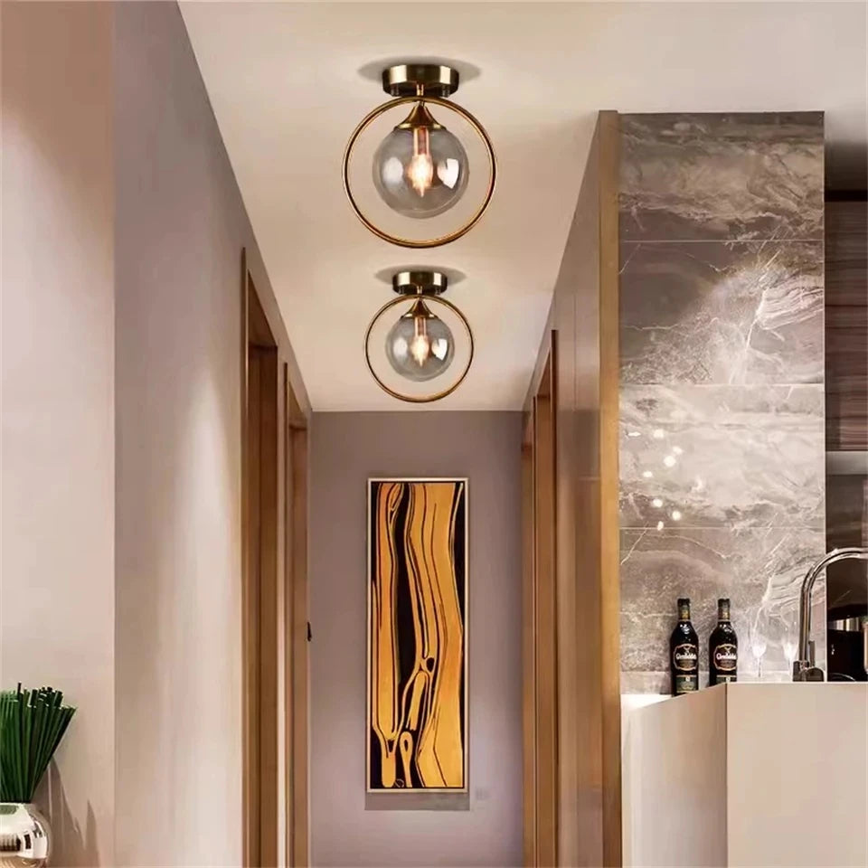 Nøordka Light Ceiling Light Fixtures Glass Globe Flush-Mount Ceiling Light Fixture