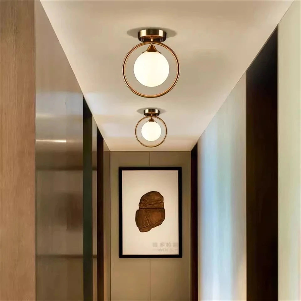 Nøordka Light Ceiling Light Fixtures Glass Globe Flush-Mount Ceiling Light Fixture