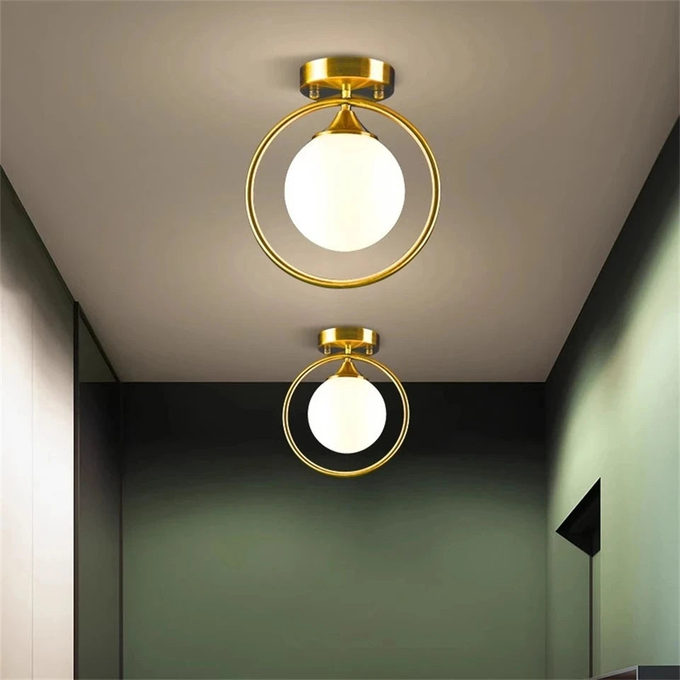 Nøordka Light Ceiling Light Fixtures Glass Globe Flush-Mount Ceiling Light Fixture