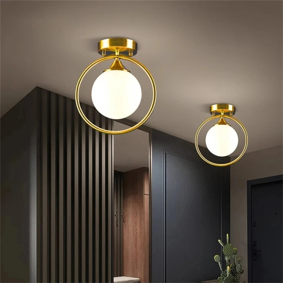 Nøordka Light Ceiling Light Fixtures Glass Globe Flush-Mount Ceiling Light Fixture