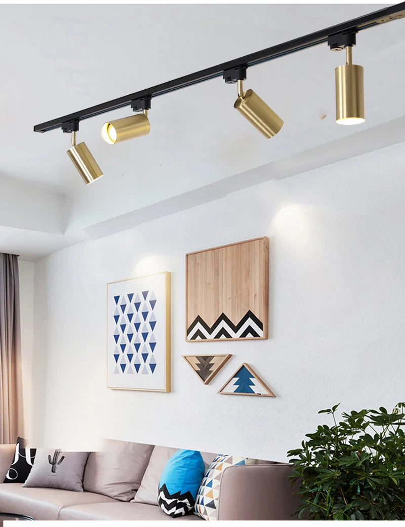 Nøordka Light Ceiling Light Fixtures Gold & Black Spotlight Ceiling Track Lighting Fixture