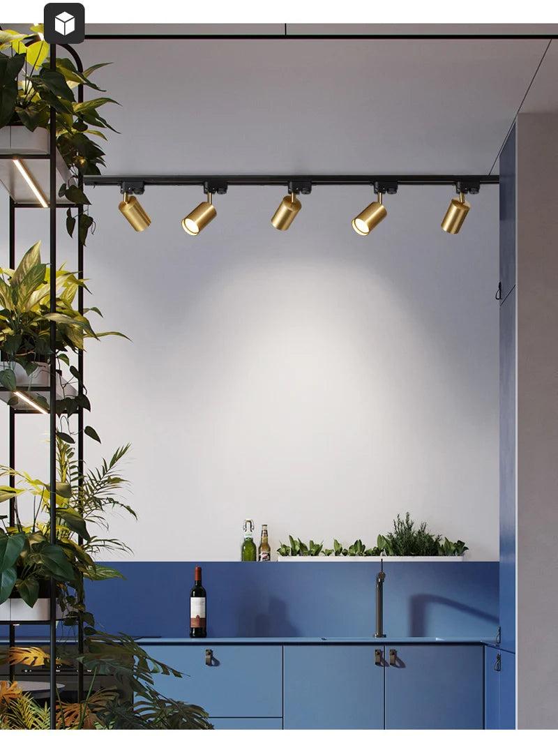 Nøordka Light Ceiling Light Fixtures Gold & Black Spotlight Ceiling Track Lighting Fixture
