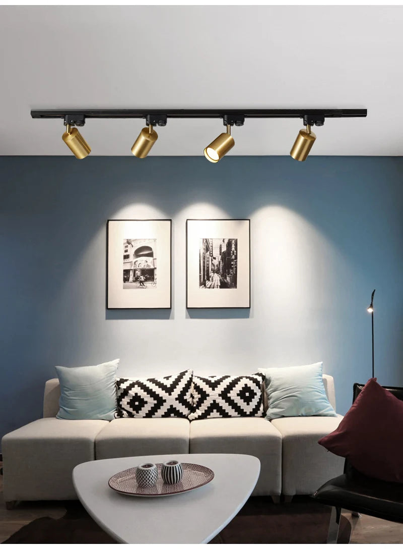 Nøordka Light Ceiling Light Fixtures Gold & Black Spotlight Ceiling Track Lighting Fixture