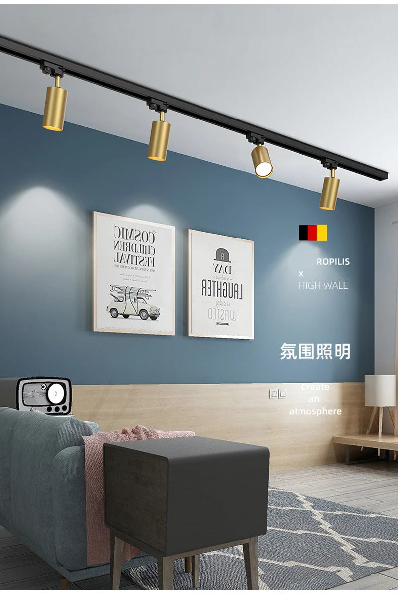 Nøordka Light Ceiling Light Fixtures Gold & Black Spotlight Ceiling Track Lighting Fixture