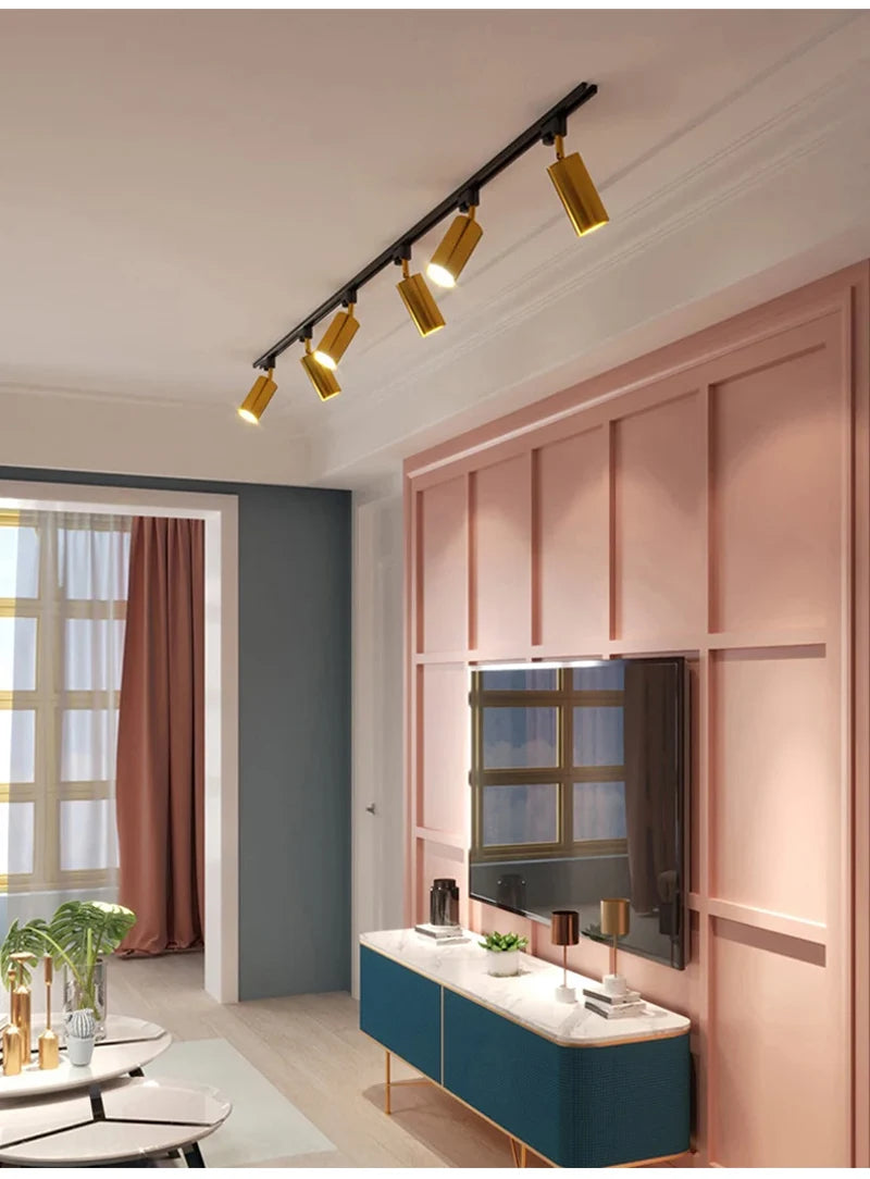 Nøordka Light Ceiling Light Fixtures Gold & Black Spotlight Ceiling Track Lighting Fixture