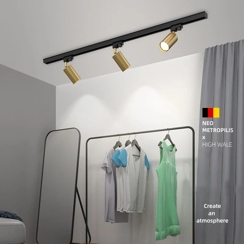 Nøordka Light Ceiling Light Fixtures Gold & Black Spotlight Ceiling Track Lighting Fixture