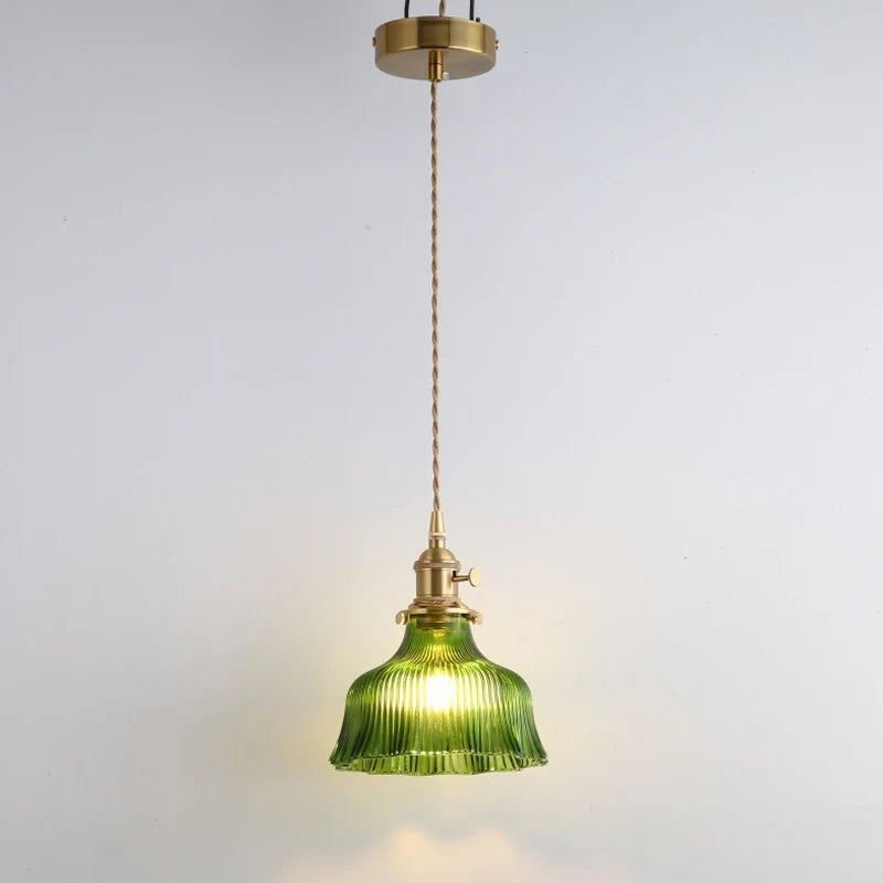 Nøordka Light Ceiling Light Fixtures Green Industrial Vintage Glass Pendant Light Fixture