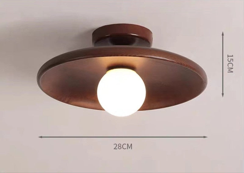 Nøordka Light Ceiling Light Fixtures Japanese-Style Solid Wood Flush-Mount Ceiling Light