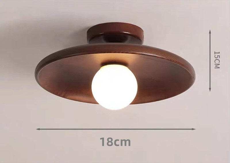 Nøordka Light Ceiling Light Fixtures Japanese-Style Solid Wood Flush-Mount Ceiling Light