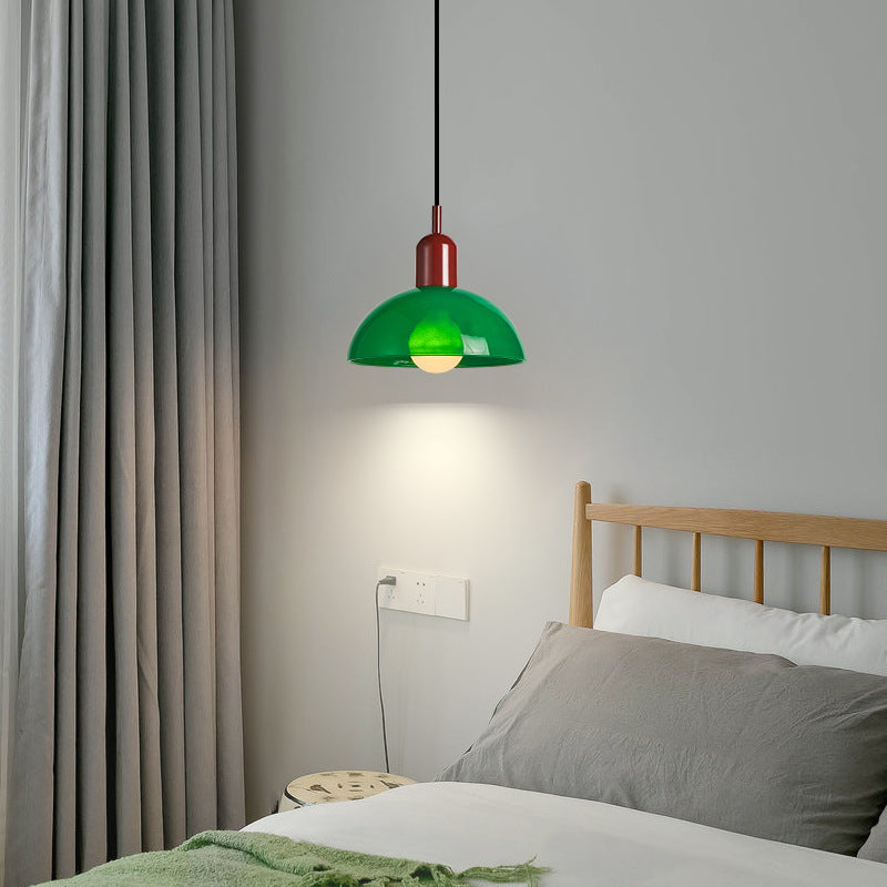 Nøordka Light Ceiling Light Fixtures Large Green / Black Cup / Three Step Light Antique Glass Retro Pendant Light