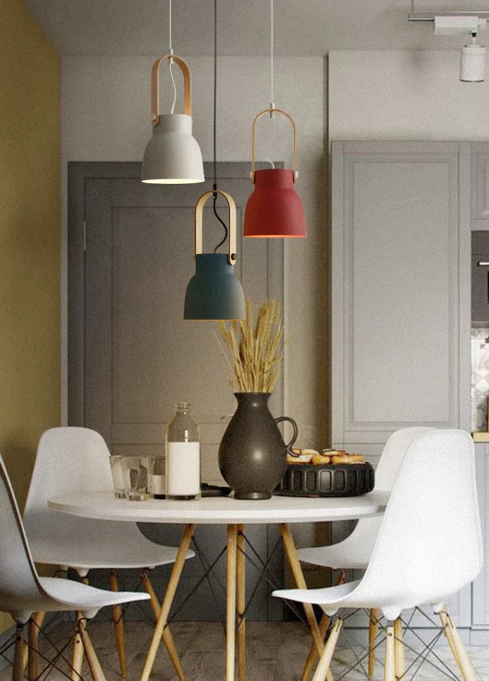 Nøordka Light Ceiling Light Fixtures Macaron Bucket Style Pendant Light Fixture