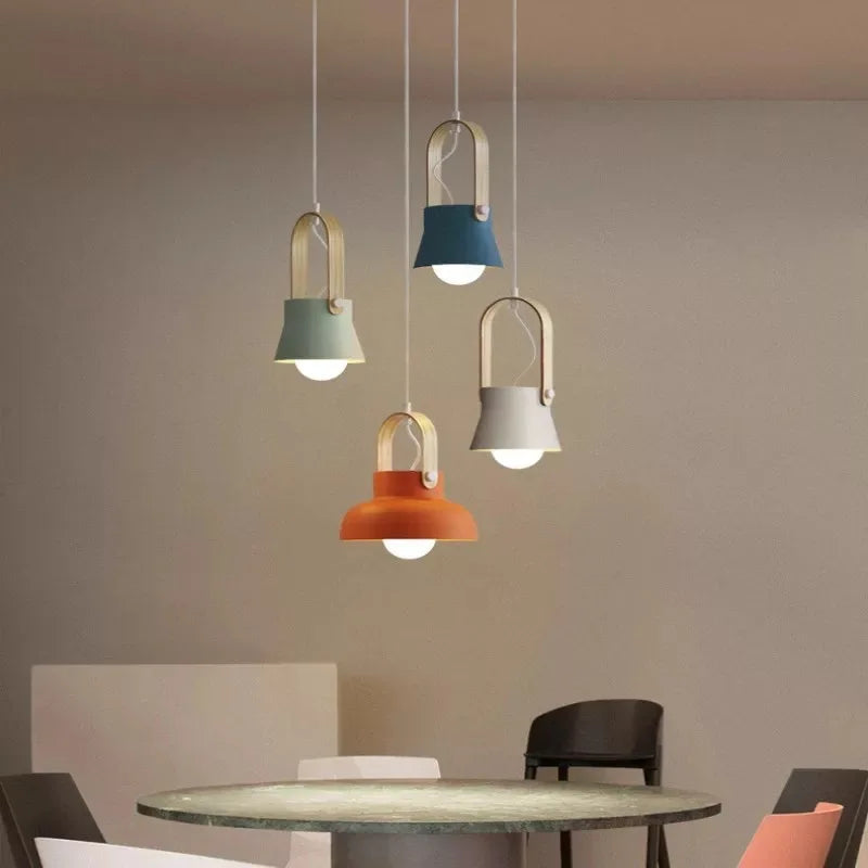 Nøordka Light Ceiling Light Fixtures Macaron Bucket Style Pendant Light Fixture