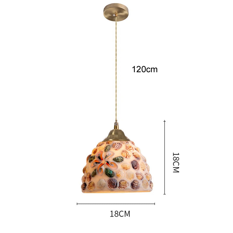 Nøordka Light Ceiling Light Fixtures Mediterranean Sea Shell Pendant Light Fixture