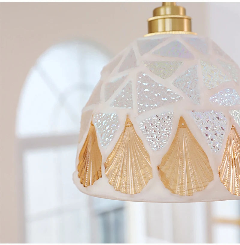 Nøordka Light Ceiling Light Fixtures Mediterranean Sea Shell Pendant Light Fixture