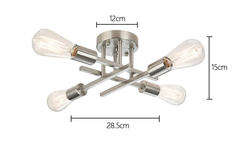 Nøordka Light Ceiling Light Fixtures Metallic Nordic Flush-Mount Ceiling Light Fixture