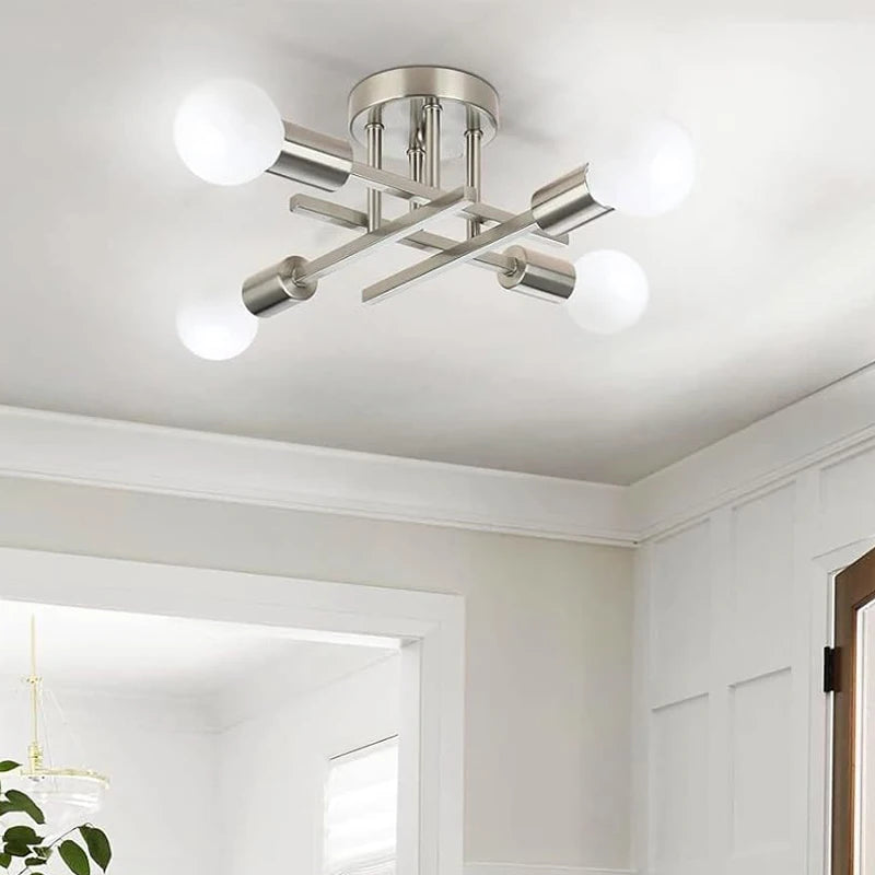 Nøordka Light Ceiling Light Fixtures Metallic Nordic Flush-Mount Ceiling Light Fixture