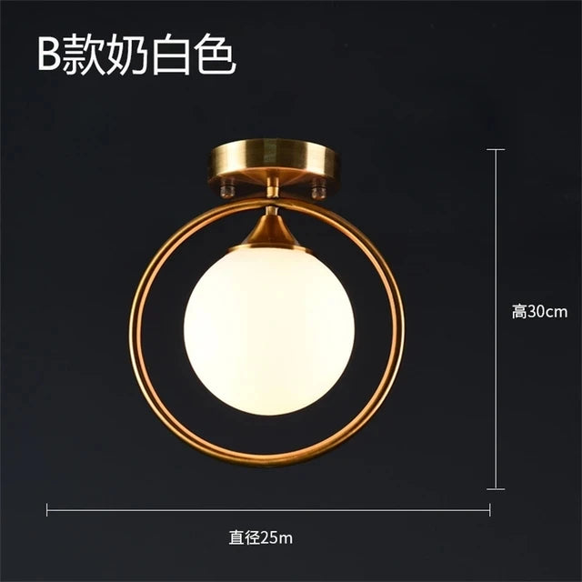 Nøordka Light Ceiling Light Fixtures Milky white B Glass Globe Flush-Mount Ceiling Light Fixture