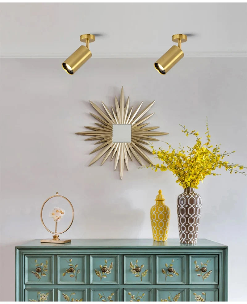 Nøordka Light Ceiling Light Fixtures Modern Black & Gold Flush-Mount Ceiling Spotlight Track Lighting Fixture