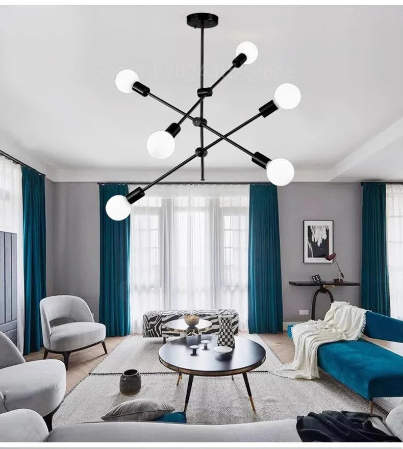 Nøordka Light Ceiling Light Fixtures Modern Chandelier Flush Mount Long Pole Ceiling Lighting Fixture