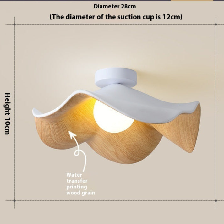 Nøordka Light Ceiling Light Fixtures Modern Minimalist Walnut Grain Flush-Mount Ceiling Light