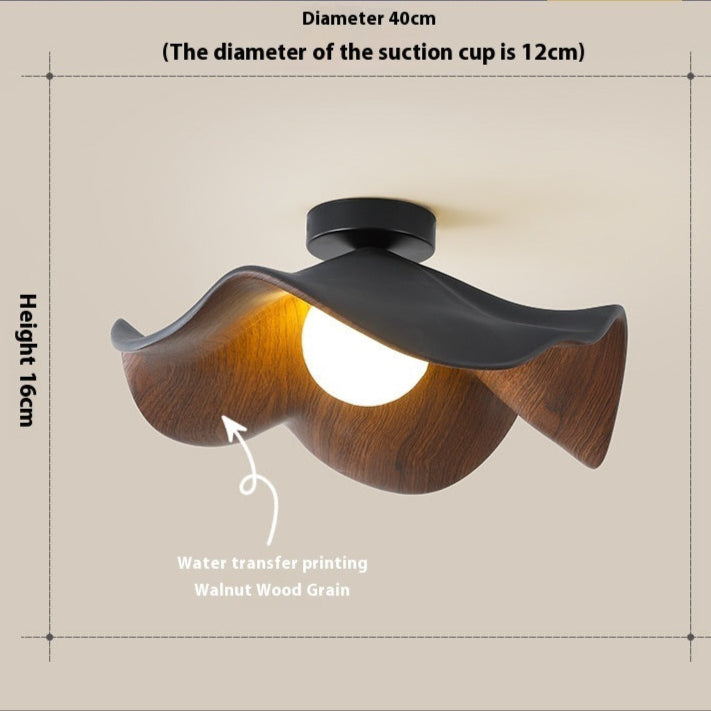 Nøordka Light Ceiling Light Fixtures Modern Minimalist Walnut Grain Flush-Mount Ceiling Light