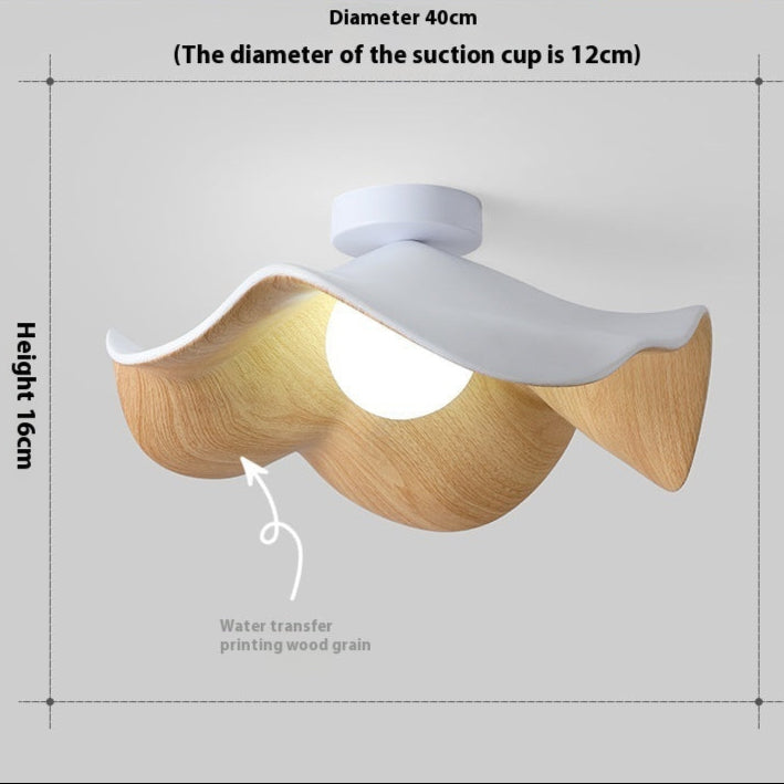 Nøordka Light Ceiling Light Fixtures Modern Minimalist Walnut Grain Flush-Mount Ceiling Light