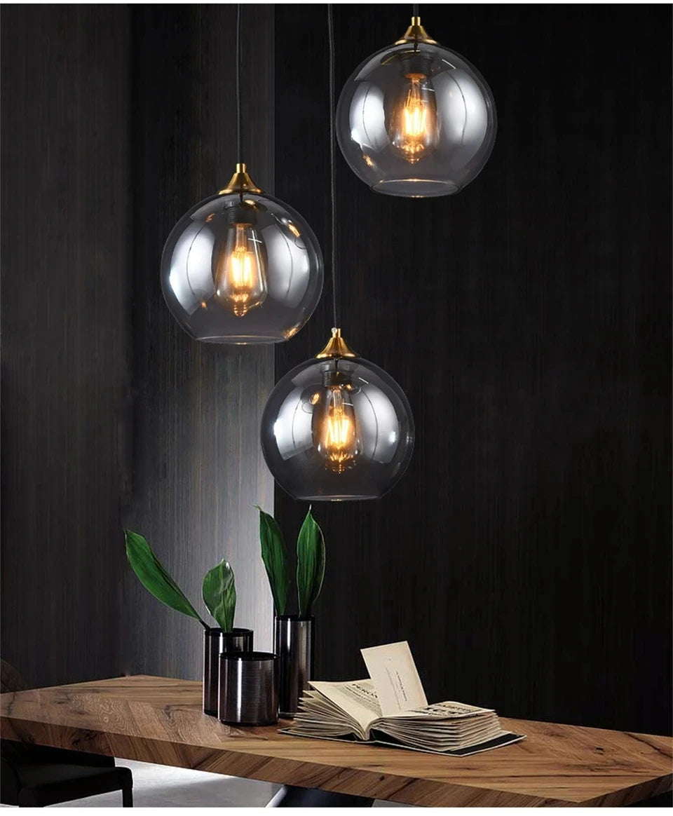 Nøordka Light Ceiling Light Fixtures Nordic LED Glass Ball Pendant Light for Home Decor