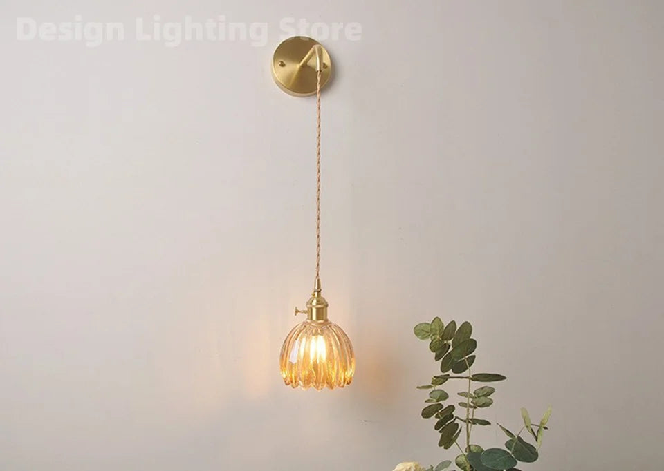 Nøordka Light Ceiling Light Fixtures Retro Glass Luster Patterned Pendant Light Fixture