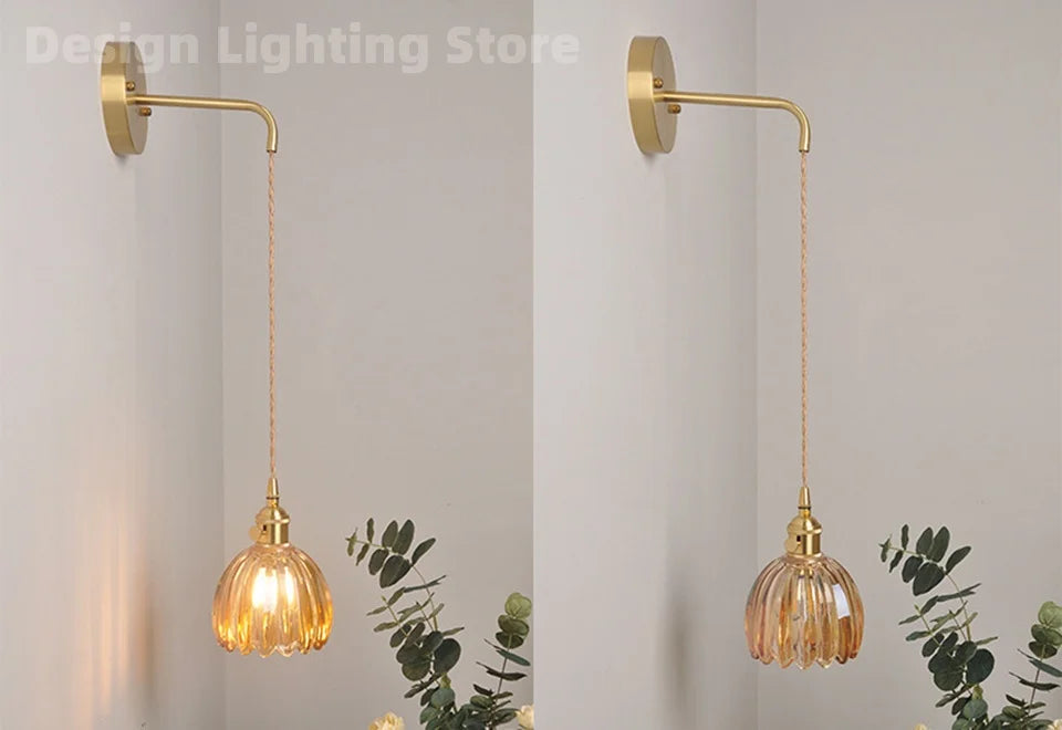 Nøordka Light Ceiling Light Fixtures Retro Glass Luster Patterned Pendant Light Fixture