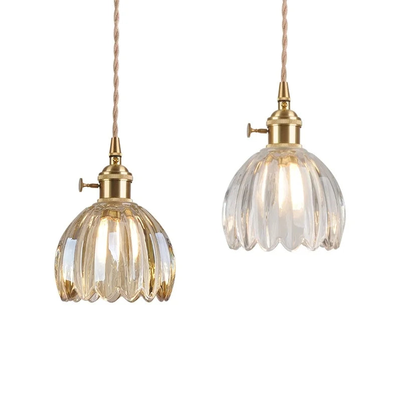 Nøordka Light Ceiling Light Fixtures Retro Glass Luster Patterned Pendant Light Fixture