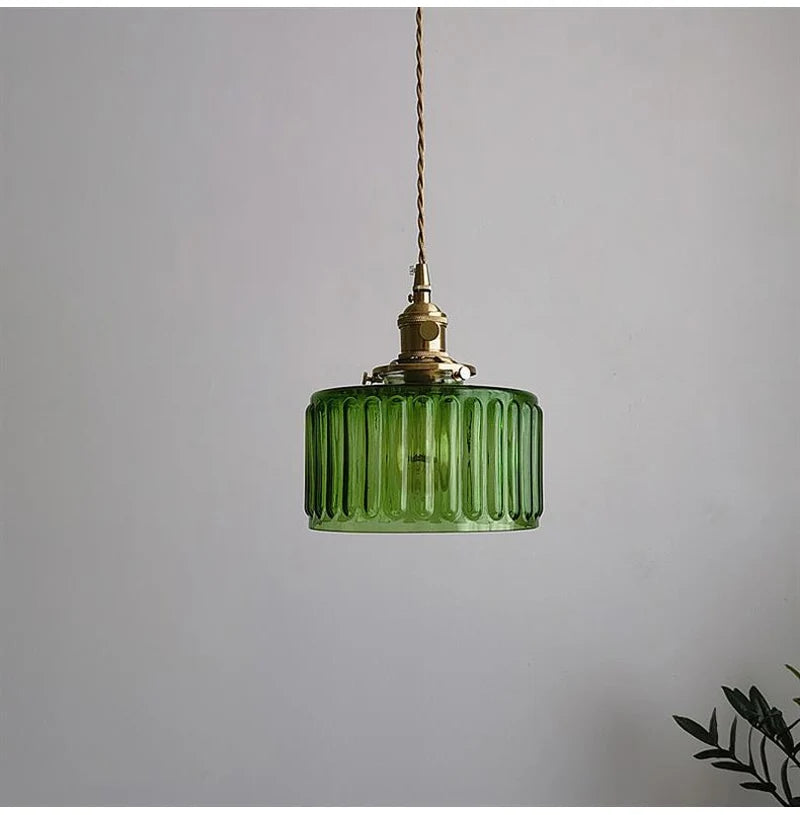 Nøordka Light Ceiling Light Fixtures Retro Patterned Glass Pendant Light Fixture