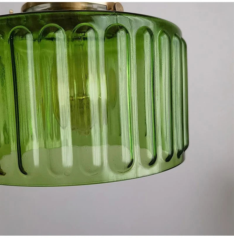 Nøordka Light Ceiling Light Fixtures Retro Patterned Glass Pendant Light Fixture