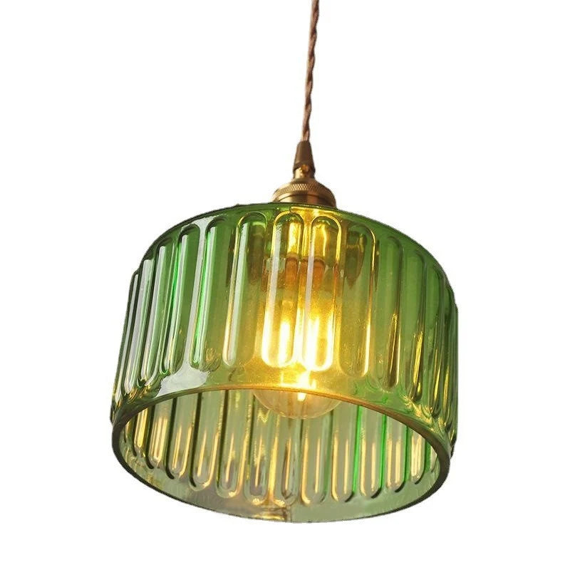 Nøordka Light Ceiling Light Fixtures Retro Patterned Glass Pendant Light Fixture