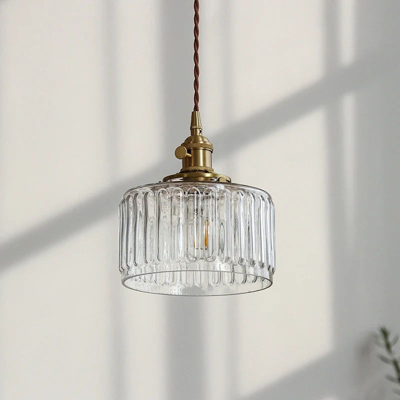 Nøordka Light Ceiling Light Fixtures Retro Patterned Glass Pendant Light Fixture