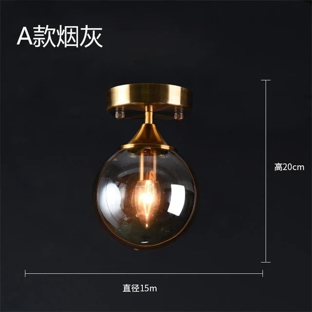 Nøordka Light Ceiling Light Fixtures Smoke gray A Glass Globe Flush-Mount Ceiling Light Fixture