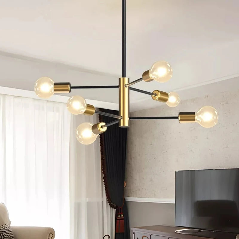 Nøordka Light Ceiling Light Fixtures Sputnik Black Chandelier Flush Mount Ceiling Light Fixture
