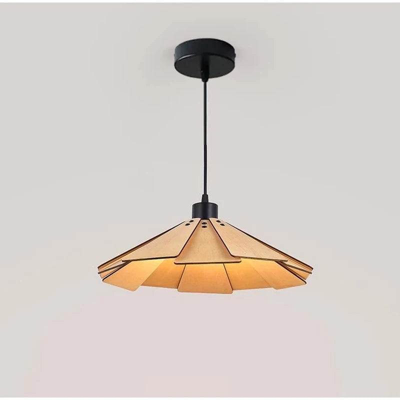 Nøordka Light Ceiling Light Fixtures Wabi-Sabi Style Wood Pendant Light Fixture