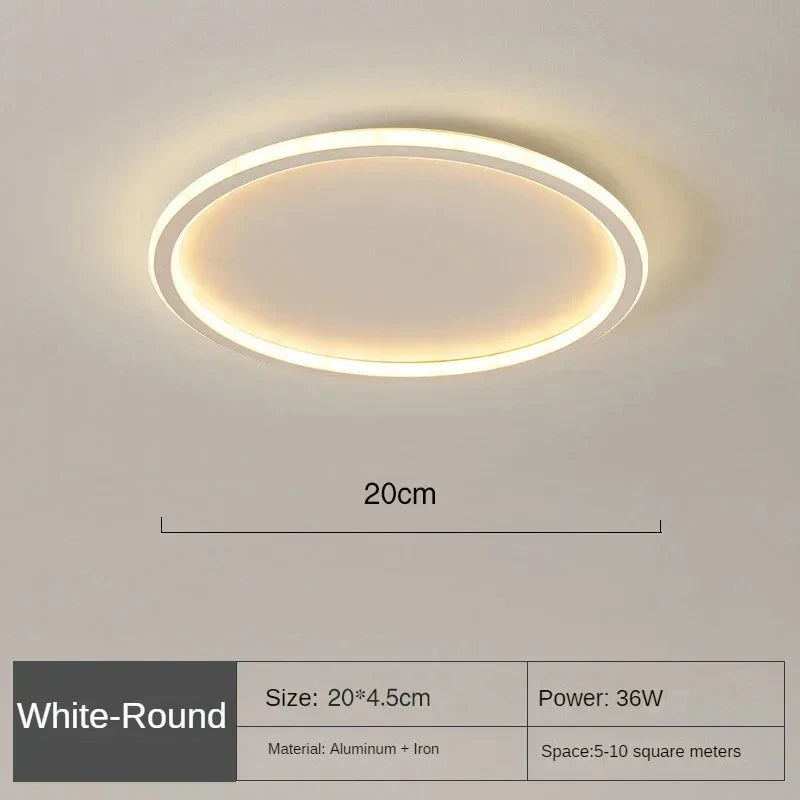 Nøordka Light Ceiling Light Fixtures White – 8″ / Warm White Modern Dimmable Circular Flush Mount Ceiling Light