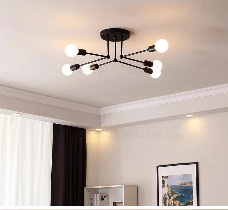 Nøordka Light Ceiling Light Fixtures Wrought Iron Flush-Mount Ceiling Light Fixture