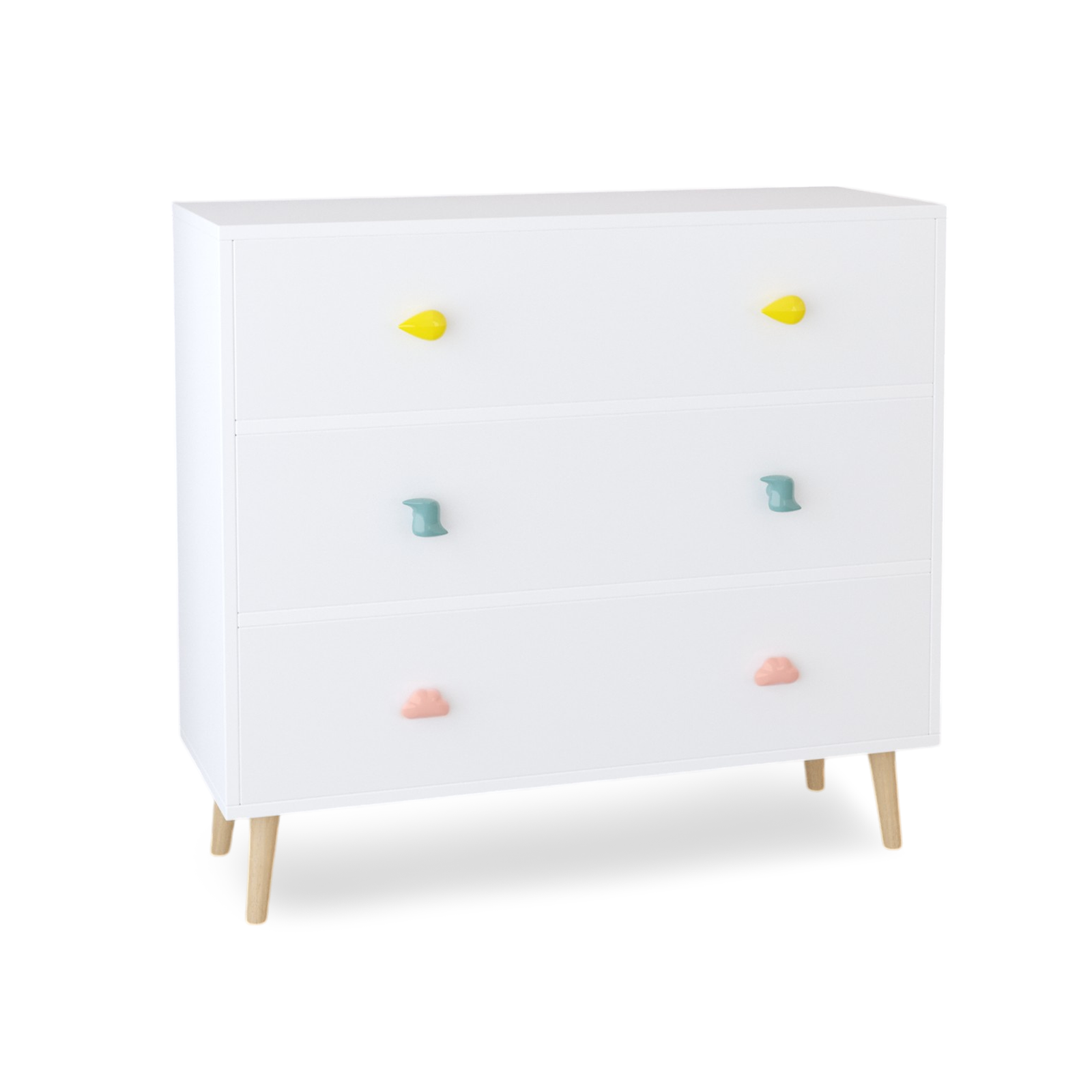 Nøordka Light Dresser Default 32" White Kids 3 Drawer Dresser & Nightstand