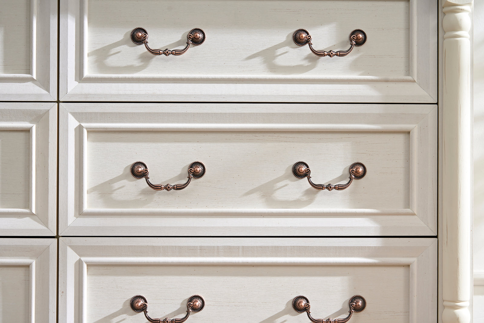 Nøordka Light Dresser Default 50" Walnut Rustic Farmhouse 6 Drawer Dresser Chest